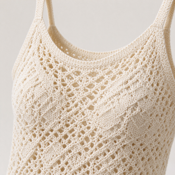 Women's Hollow Knit V-Neck Cropped Cami Bralette