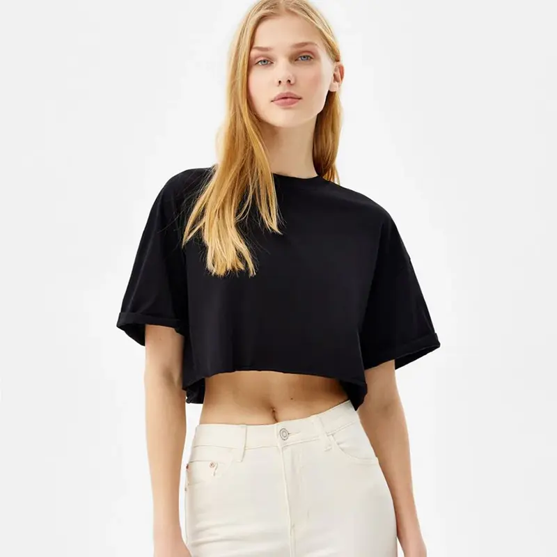 Summer New Pure Cotton Korean Loose Fit Casual Short Sleeve T-Shirt for Europe